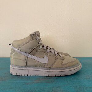 Nike Dunk High Top Premium Quilted Metallic Silver Gray Sneakers Sz 40/10